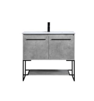 ARKA-E VF42036CG Bathroom Vanity in Concrete Grey/Black