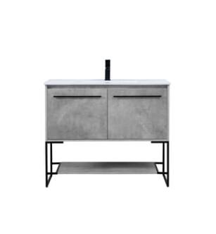 ARKA-E VF42040CG Bathroom Vanity in Concrete Grey/Black