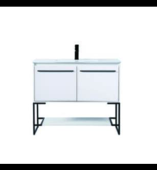 ARKA-E VF42040WH Bathroom Vanity in White/Black