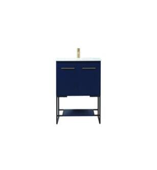 ARKA-E VF42524MBL Bathroom Vanity in Blue/Gold