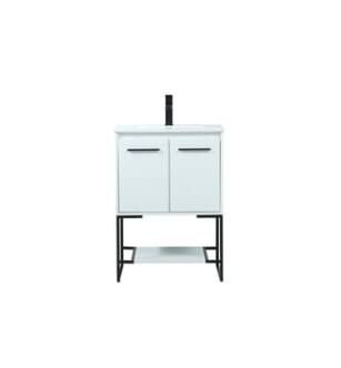 ARKA-E VF42524MWH Bathroom Vanity in White/Black