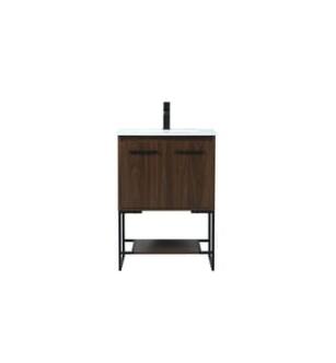 ARKA-E VF42524MWT Bathroom Vanity in Walnut/Black