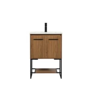 ARKA-E VF42524WB Bathroom Vanity in Walnut Brown/Black