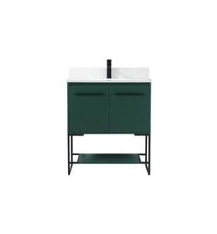 ARKA-E VF42530MGN-BS Bathroom Vanity in Green/Black