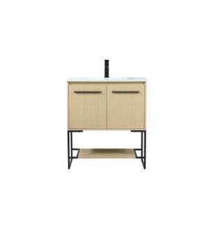 ARKA-E VF42530MMP Bathroom Vanity in Maple/Black