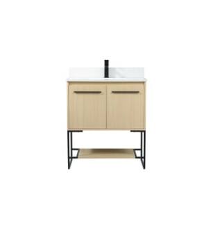 ARKA-E VF42530MMP-BS Bathroom Vanity in Maple/Black