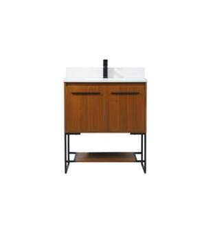ARKA-E VF42530MTK-BS Bathroom Vanity in Teak/Black