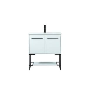 ARKA-E VF42530MWH Bathroom Vanity in White/Black