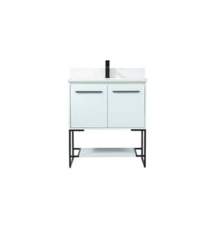 ARKA-E VF42530MWH-BS Bathroom Vanity in White/Black