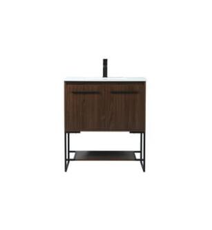 ARKA-E VF42530MWT Bathroom Vanity in Walnut/Black