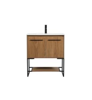 ARKA-E VF42530WB Bathroom Vanity in Walnut Brown/Black