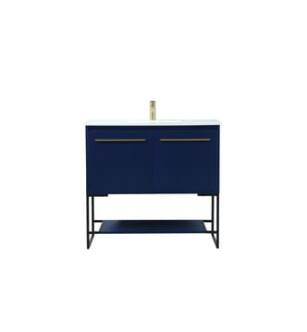 ARKA-E VF42536MBL Bathroom Vanity in Blue/Gold