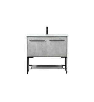 ARKA-E VF42536MCG Bathroom Vanity in Concrete Grey/Black