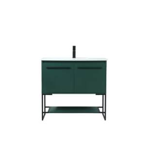 ARKA-E VF42536MGN Bathroom Vanity in Green/Black