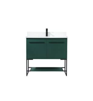 ARKA-E VF42536MGN-BS Bathroom Vanity in Green/Black