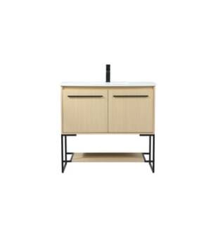 ARKA-E VF42536MMP Bathroom Vanity in Maple/Black