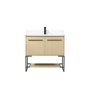 ARKA-E VF42536MMP-BS Bathroom Vanity in Maple/Black