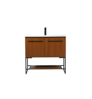 ARKA-E VF42536MTK Bathroom Vanity in Teak/Black