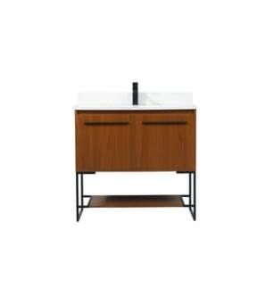 ARKA-E VF42536MTK-BS Bathroom Vanity in Teak/Black