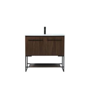 ARKA-E VF42536MWT Bathroom Vanity in Walnut/Black