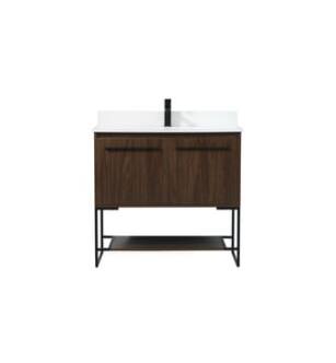 ARKA-E VF42536MWT-BS Bathroom Vanity in Walnut/Black