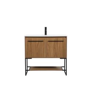ARKA-E VF42536WB Bathroom Vanity in Walnut Brown/Black
