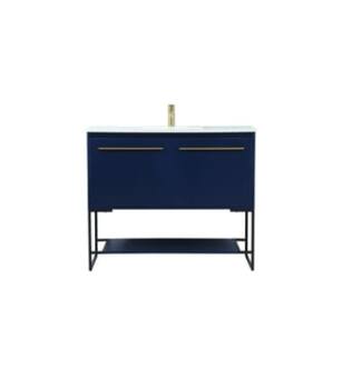 ARKA-E VF42540MBL Bathroom Vanity in Blue/Gold