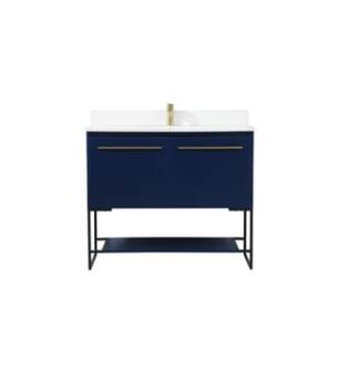 ARKA-E VF42540MBL-BS Bathroom Vanity in Blue/Gold