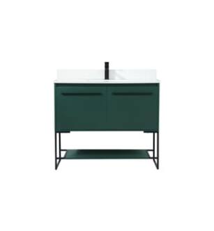 ARKA-E VF42540MGN-BS Bathroom Vanity in Green/Black