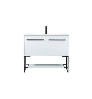 ARKA-E VF42540MWH Bathroom Vanity in White/Black