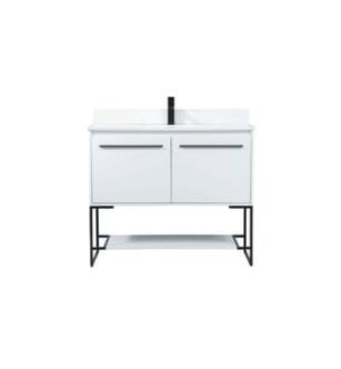 ARKA-E VF42540MWH-BS Bathroom Vanity in White/Black