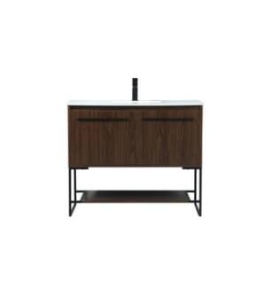 ARKA-E VF42540MWT Bathroom Vanity in Walnut/Black