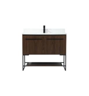 ARKA-E VF42540MWT-BS Bathroom Vanity in Walnut/Black