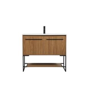 ARKA-E VF42540WB Bathroom Vanity in Walnut Brown/Black