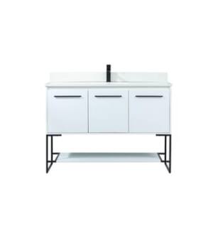 ARKA-E VF42548MWH-BS Bathroom Vanity in White/Black