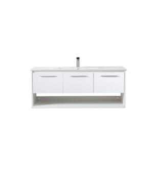 ARKA-E VF43048WH Bathroom Vanity in White/Brushed Nickel