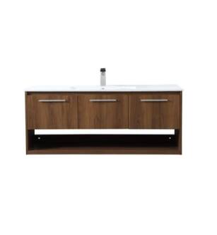 ARKA-E VF43048WB Bathroom Vanity in Walnut Brown/Brushed Nickel