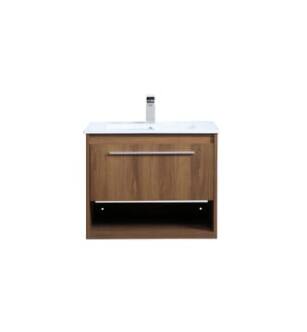 ARKA-E VF43024WB Bathroom Vanity in Walnut Brown/Brushed Nickel