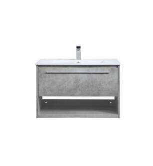 ARKA-E VF43030CG Bathroom Vanity in Concrete Grey/Brushed Nickel