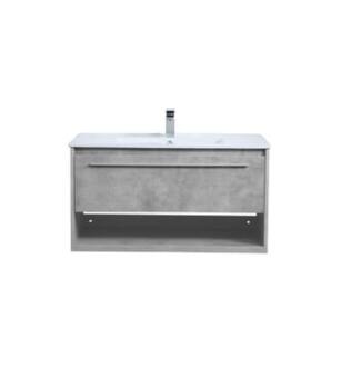 ARKA-E VF43036CG Bathroom Vanity in Concrete Grey/Brushed Nickel