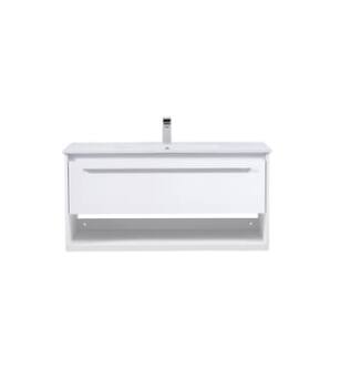 ARKA-E VF43040WH Bathroom Vanity in White/Brushed Nickel