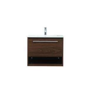 ARKA-E VF43524MWT Bathroom Vanity in Walnut/Silver