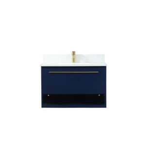 ARKA-E VF43530MBL-BS Bathroom Vanity in Blue/Gold