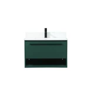 ARKA-E VF43530MGN-BS Bathroom Vanity in Green/Black
