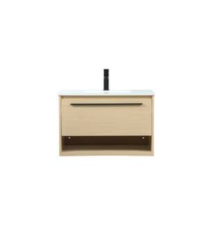 ARKA-E VF43530MMP Bathroom Vanity in Maple/Black