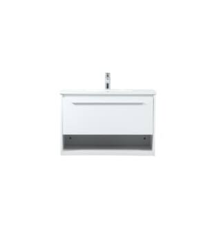 ARKA-E VF43530MWH Bathroom Vanity in White/Silver