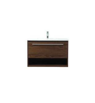 ARKA-E VF43530MWT Bathroom Vanity in Walnut/Silver