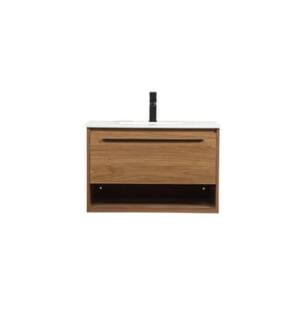 ARKA-E VF43530WB Bathroom Vanity in Walnut Brown/Black
