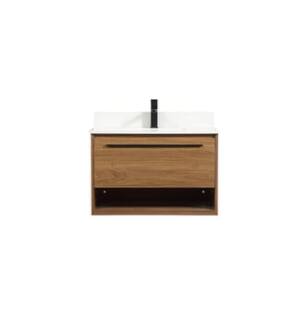 ARKA-E VF43530WB-BS Bathroom Vanity in Walnut Brown/Black