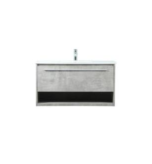ARKA-E VF43536MCG Bathroom Vanity in Concrete Grey/Silver